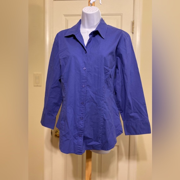 Riders by Lee Tops - RIDERS by Lee - Woman’s purple (effortless care) button down shirt, Size: L